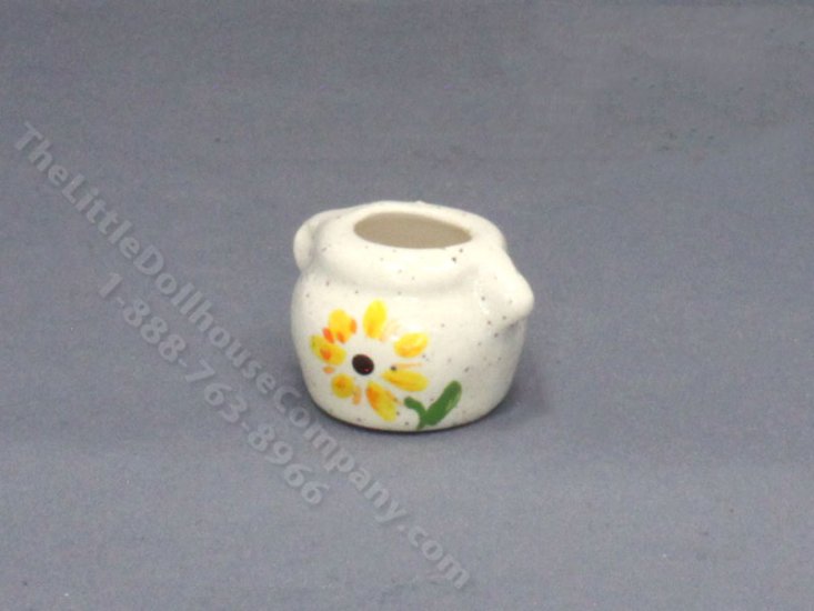 (image for) Miniature Speckled Jug with Sunflower for Dollhouses