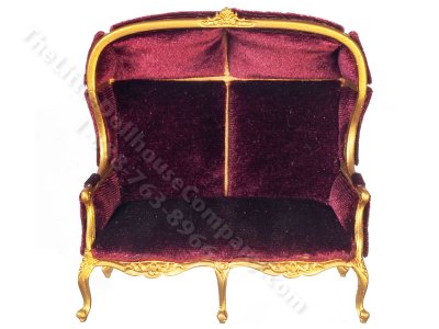 (image for) Miniature Purple and Gold Double Porter Chair for Dollhouses