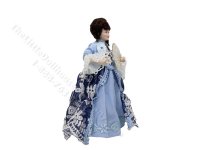 (image for) Miniature Handcrafted Vintage Rococo Lady in Blue with Fan