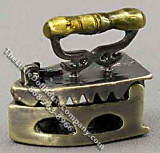 (image for) Miniature Coal Heated 19th Century Iron for Dollhouses