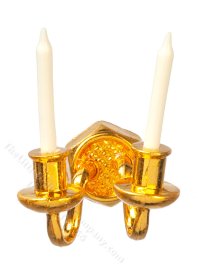 (image for) Miniature 2-Candle Copper Sconce for Dollhouses