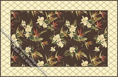 (image for) Dollhouse Scale Model Brown Bird of Paradise Rug