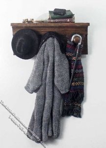 (image for) Coat & Hat on Rack by Bette Jo Chudy for Dollhouses
