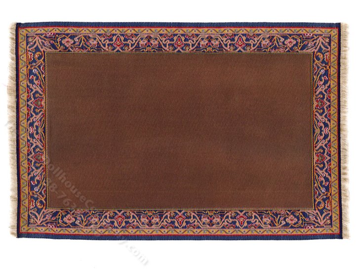 (image for) Miniature Large Brown Rug with Boarder for Dollhouses