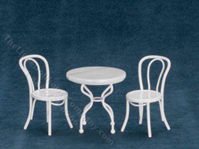 (image for) Miniature White Cafe/Patio Set for Dollhouses
