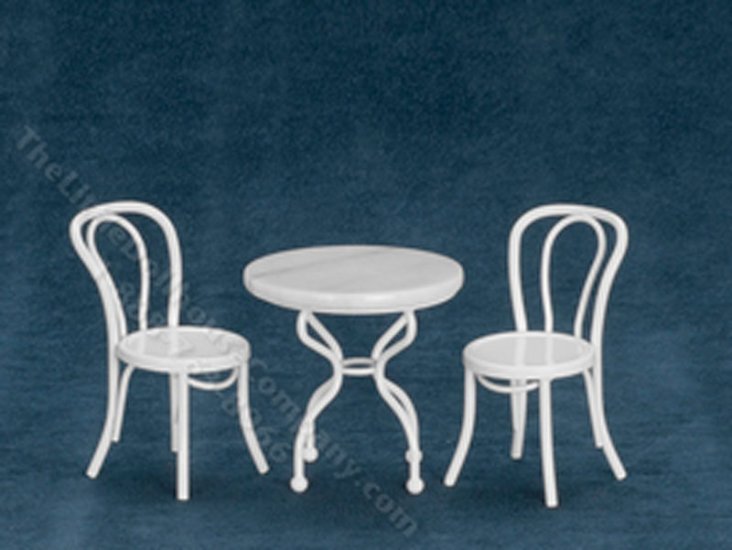 (image for) Miniature White Cafe/Patio Set for Dollhouses