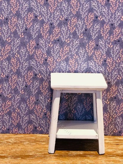 (image for) Dollhouse Scale Model Wallpaper - Purple Floral - 3pc Set
