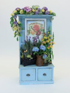 (image for) Garden Themed Hall Tree with Floral Garland and Potted Plants
