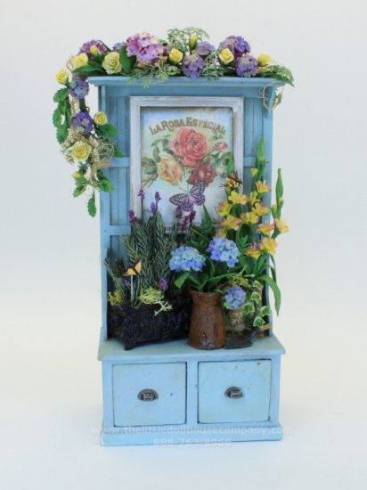 (image for) Garden Themed Hall Tree with Floral Garland and Potted Plants