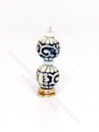 (image for) Miniature Black and White Hurricane Lamp for Dollhouses