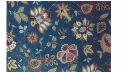 (image for) Miniature Extra Small Scale Blue Floral Rug