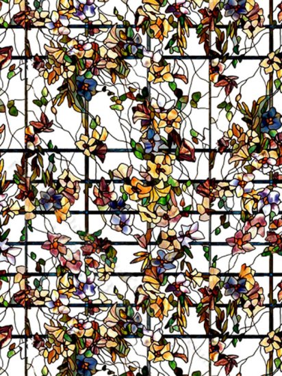 (image for) 1/2" Floral Lattice "Stained Glass" Sheets for Dollhouses