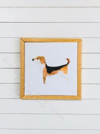 (image for) Miniature Square Painting of a Beagle Dog