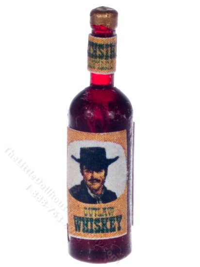 (image for) Miniature Outlaw Whiskey Bottle for Dollhouses
