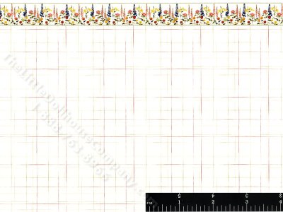 (image for) Dollhouse Scale Model Wallpaper Loose Weave with Border