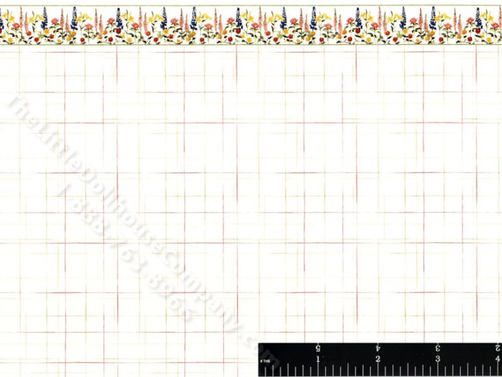 (image for) Dollhouse Scale Model Wallpaper Loose Weave with Border