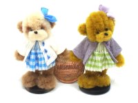 (image for) Miniature Medium-Size Standing Teddy Bear in Dress by Sue Wilkes
