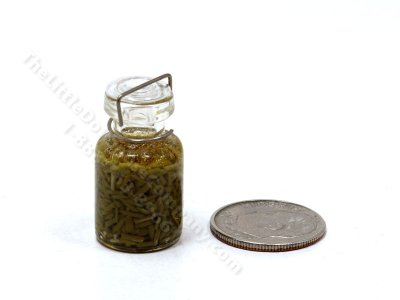 (image for) Miniature Jar of Green Beans for Dollhouses