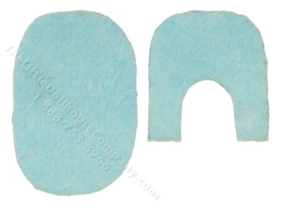 (image for) Half Scale Miniature Blue Bath Mat Set for Dollhouses