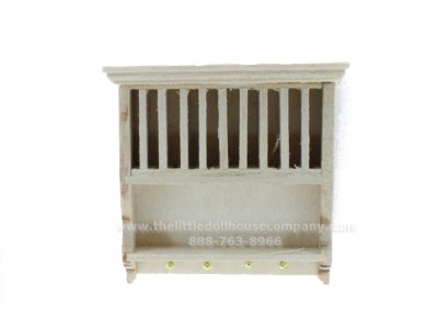 (image for) Miniature Unfinished Kitchen Wall Shelf - 1/2 Scale