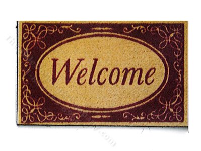 (image for) Miniature Welcome Mat Burgundy Coloured for Dollhouses