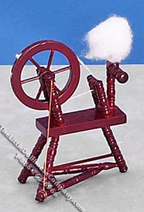 (image for) Dollhouse Scale Model Mahogany Spinning Wheel