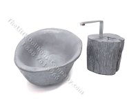 (image for) Miniature Modern Concrete Tub and Spigot Base by PRD Miniatures