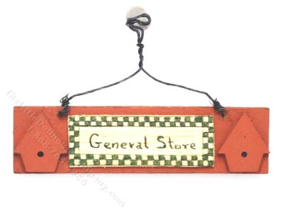 (image for) Handmade Miniature "General Store" Wooden Sign for Dollhouses