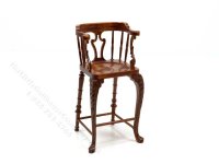 (image for) Miniature Walnut Bar Stool for Dollhouses