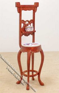 (image for) Walnut Wash Stand for Dollhouses