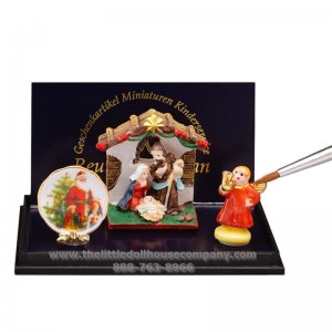 (image for) Miniature Christmas decoration with Manger, Angel and Wallplate