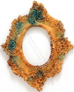 (image for) Miniature Golden Oval Rococo Picture Frame