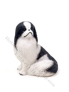(image for) Miniature Black Japanese Chin Dog for Dollhouses