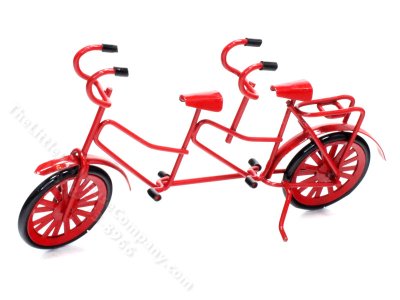 (image for) Dollhouse Miniature Red Metal Tandem Bicycle for Dollhouses