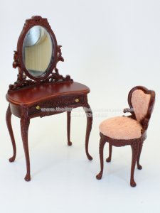 (image for) Miniature Mahogany Vanity Table and Chair