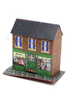 (image for) As Is Miniature Paper Dollhouse without Dolls - Shopfront