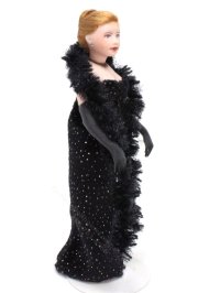 (image for) Miniature Porcelain Helen Doll in Formal Gown by Cindy's Dolls