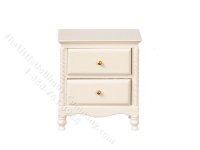 Miniature White Louis XV Nightstand for Dollhouses (image for) Miniature White Louis XV Nightstand for Dollhouses