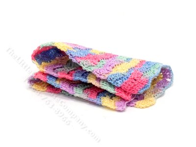 (image for) Miniature Rainbow Afghan Blanket for Dollhouses