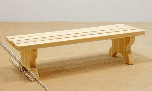 (image for) Miniature Unfinished Bench for Dollhouses