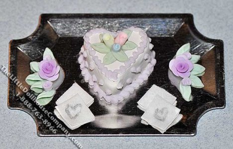 (image for) Dollhouse Scale Model Purple Heart Cake Platter