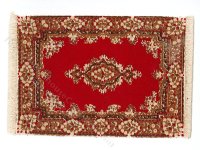 (image for) Dollhouse Scale Model Rectangular Rust & Brown Rug
