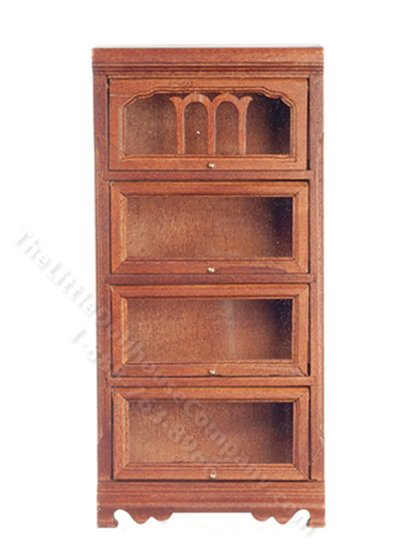 (image for) Miniature Walnut Barrister Bookshelf for Dollhouses