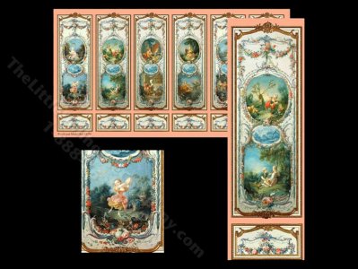 (image for) Miniature Wall Panel Wallpaper for Dollhouses