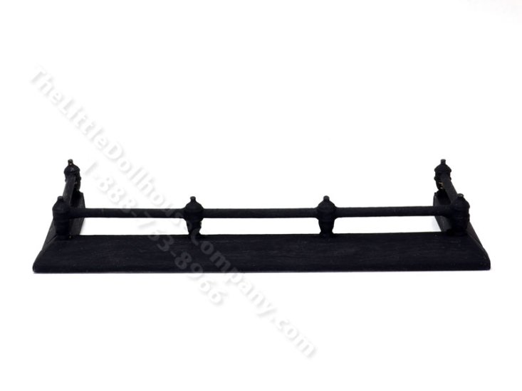 (image for) Miniature Large Fireplace Fender for Dollhouses - Black