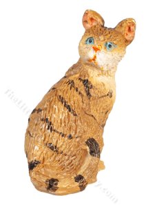 (image for) Miniature Sitting Tabby Cat for Dollhouses