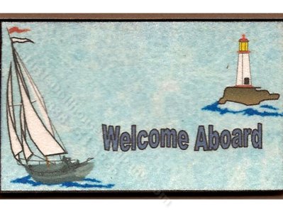 (image for) Miniature Lighthouse Welcome Mat for Dollhouses