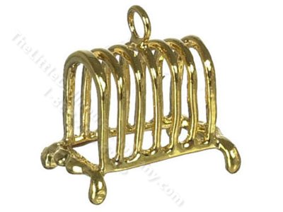 (image for) Miniature Gold Toast Rack for Dollhouses