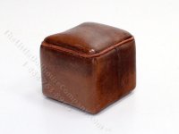 (image for) Miniature Padded Cognac Leather Cube by PRD Miniatures