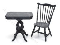 (image for) Miniature Black Table and Chair